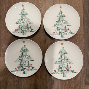 Set of 4 Christmas Tree Plates